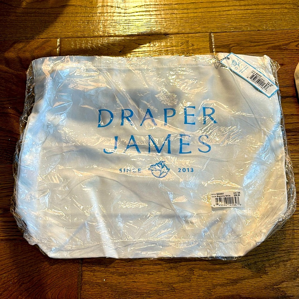 Draper James White Canvas Tote